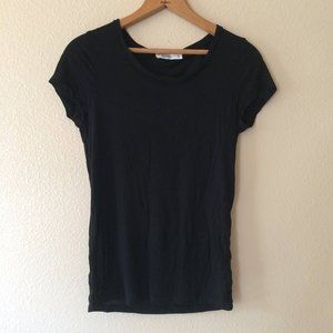 Sheer Vintage Shirt Black M Scoop Tee Cotton On Layering Top Stretch Solid